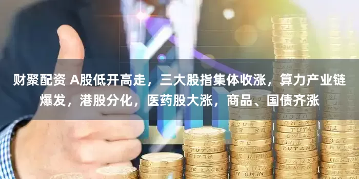财聚配资 A股低开高走，三大股指集体收涨，算力产业链爆发，港股分化，医药股大涨，商品、国债齐涨
